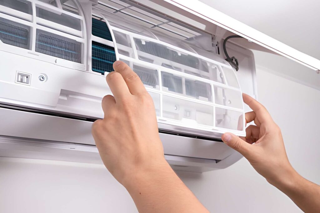 Professional Air conditioning contractor Ajax installing and servicing a residential air conditioning system